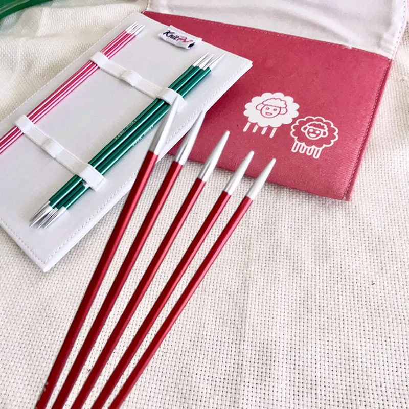 New Arrival Knitpro Zing 15cm Double Pointed Knitting Needle Set Smooth Diy Weaving Knitting Spokes Kit Knitting Sticks Tools