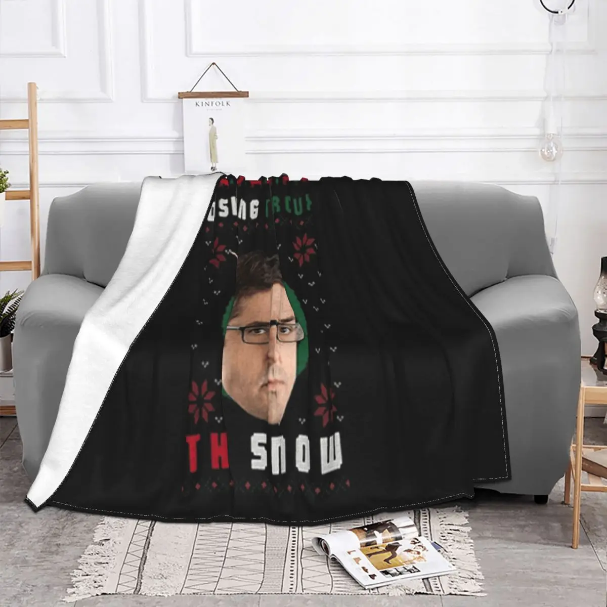 Louis Theroux Dashing Theroux The Snow Ugly Christmas Woman New Middle Aged Hipster Slogan Throw Blanket