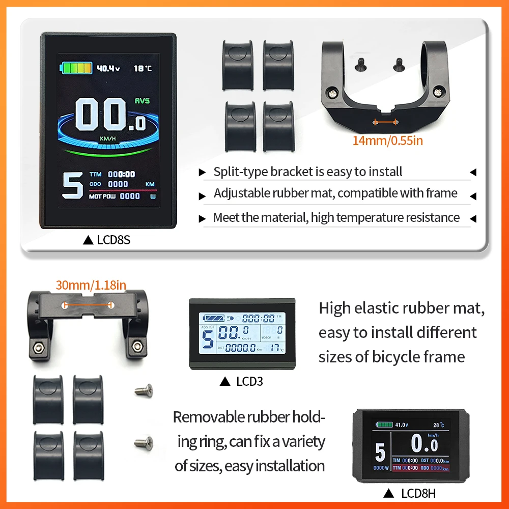 Ebike KT Dsiplay LCD LED Display 24V 36V 48V 72V LCD3 LCD5  LCD8H LED 880 Electric Bicycle Display for Electric Bike Kit