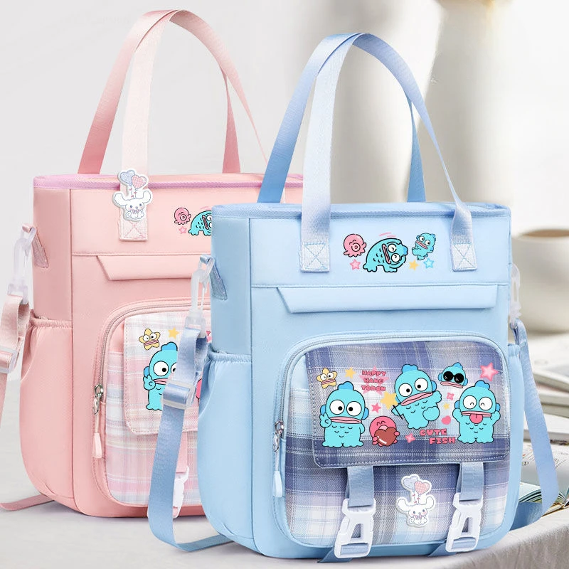 New sanrio Hangyodon creative cute kawaii shoulder bag personalized anime movie character cartoon student large capacity handbag