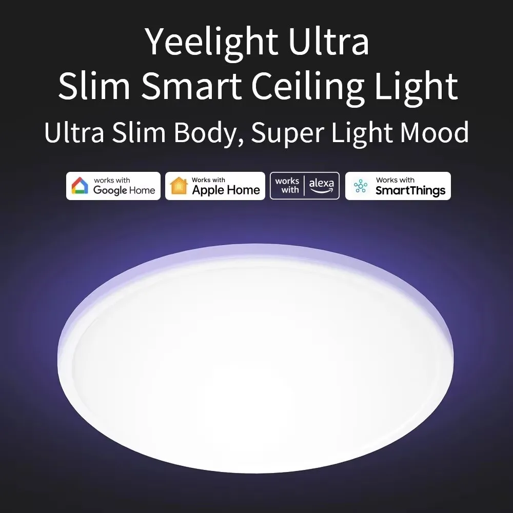 Global Version Yeelight Smart Ceiling Light RGB Wifi 18W/21W Dimmable 2700-6500K Ultra Slim Smart Voice Control Work with Mihome