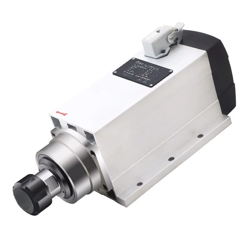 For 4.5Kw Square Air-cooled Spindle Motor ER32 Type, High-speed Motor Spindle with Flange