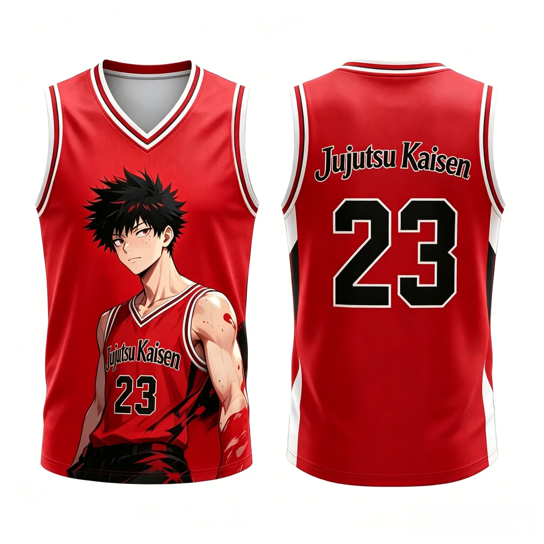Jujutsu Kaisen Fushiguro Megumi 23 Basketball Jersey Men Women Sleeveless Tank Top 3D Print Anime Sports Streetwear Vest T-shirt