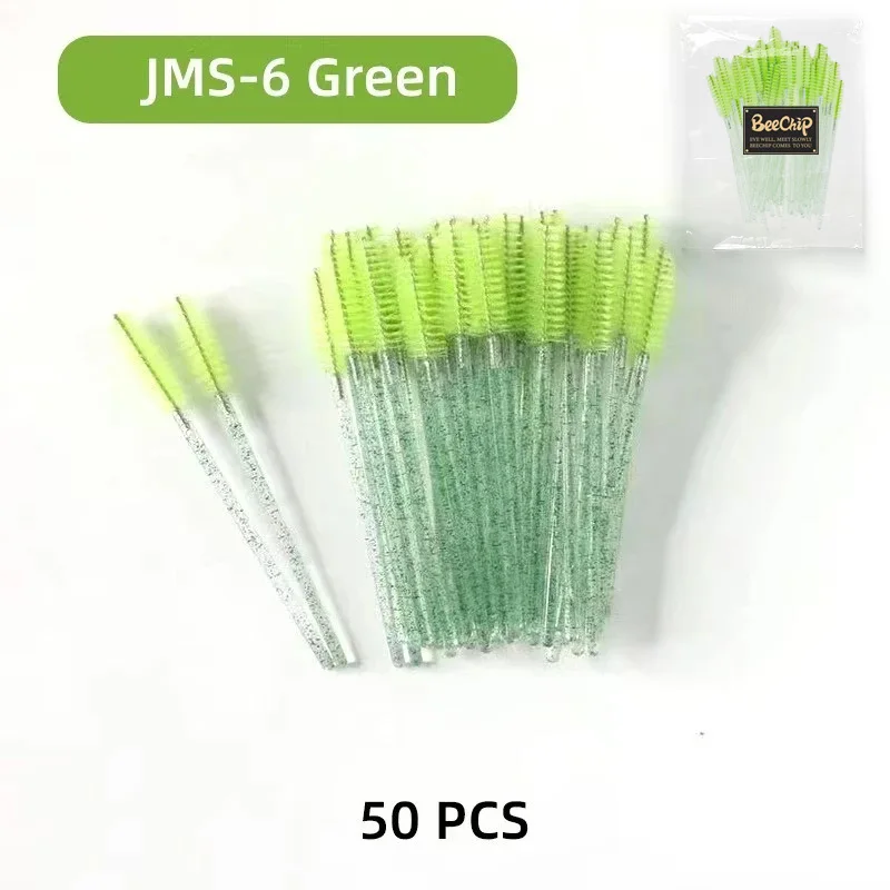 Disposable Eyelash Brush Transparent Green Crystal Handle Beauty Tool Facial Makeup Props