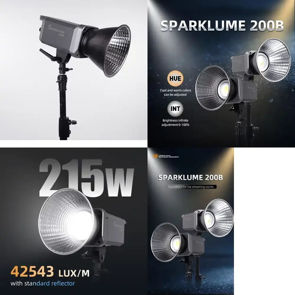 

215W Max SPARKLUME 200B Bi-Color LED Spotlight for Studio or for Video Shooting