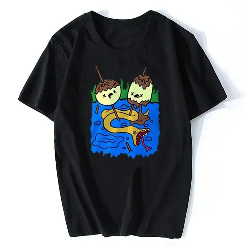 Summer Rock Chewing Princess Casual Cotton T-Shirt Funny Marceline Gift Fashion Men's Clothing Adventure Time T-shirt