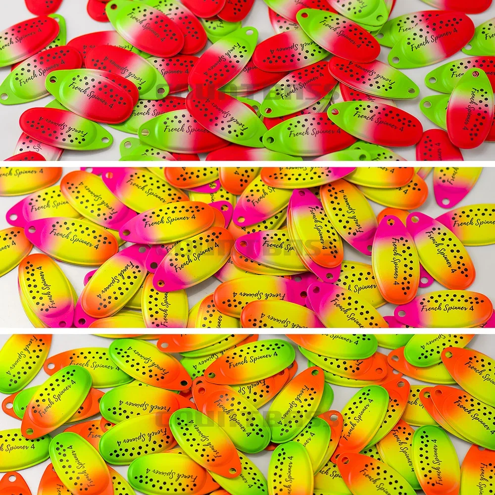 COUNTBASS 10pcs Size 2-5 Trout Patterns On French Spinner Blades  DIY Fishing Lures Tackle Craft