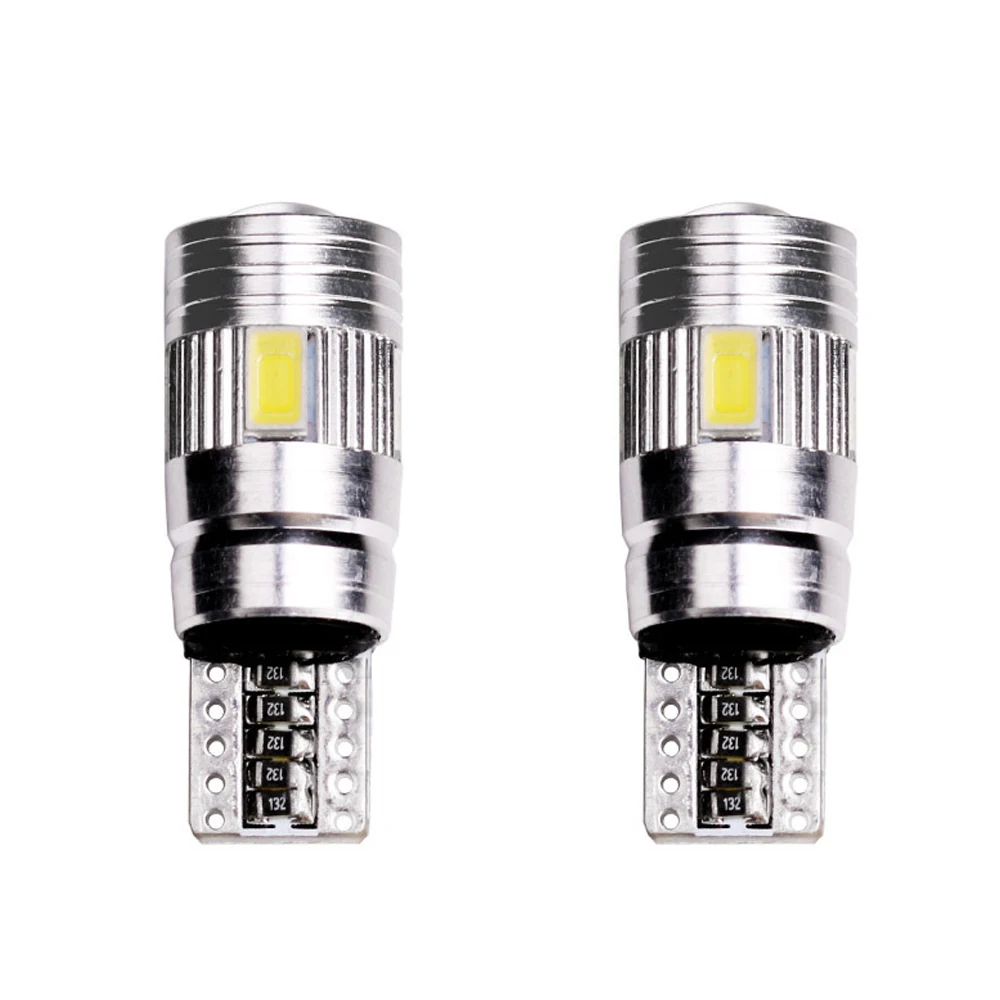 BraveWay 2PCS T10 LED Bulb W5W 6SMD W5W Lamp Auto Interior Clearance Parking Lights Car Styling 194 168 12V LED Light