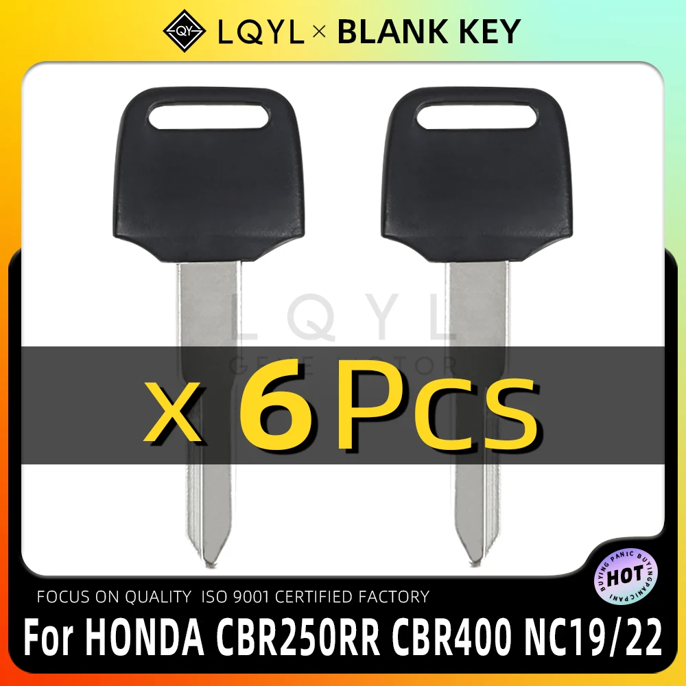 

LQYL, 6 шт., новый сменный ключ для мотоцикла, необрезанный для HONDA CB400 CB-1 CBR250RR CBR400 RR CBR250 NC14 NC17 NC19 NC22