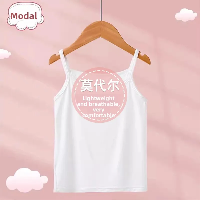 

Girls Strap Vest New Thin Summer Sleeveless Base Layer Outerwear White Baby Clothes Toddler Kids Children's Clothing