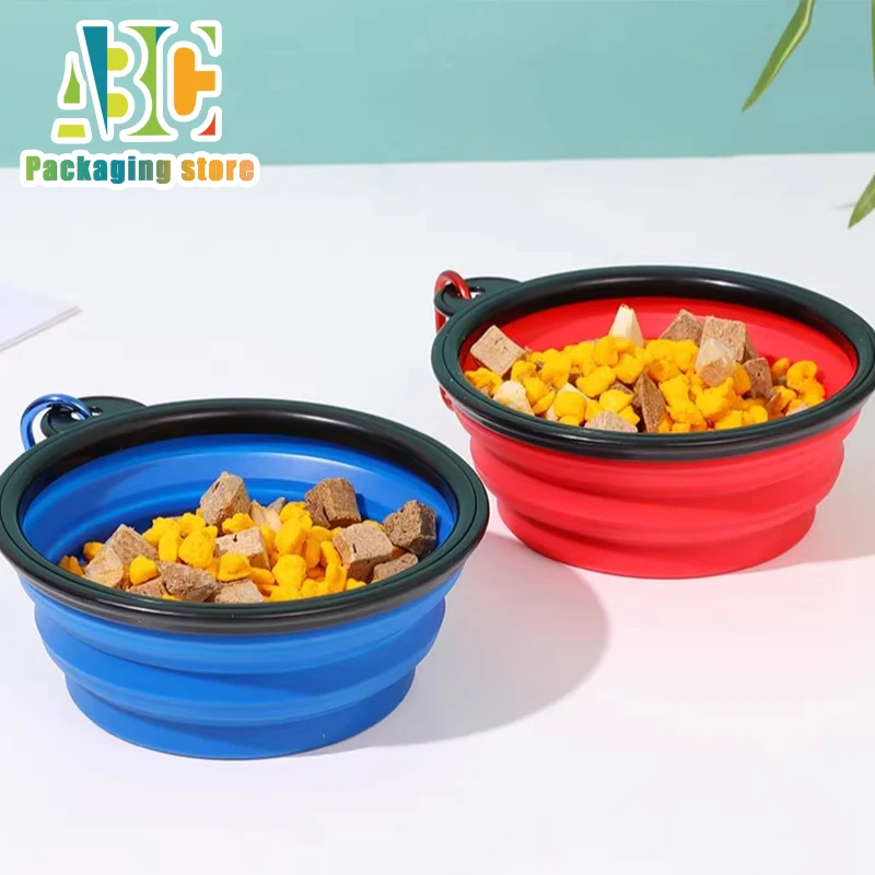 Silicone Folding Bowl for Pet Dog and Cats, Portable Outdoor Drinking Water, Customized Printed, Travel, Food Basin