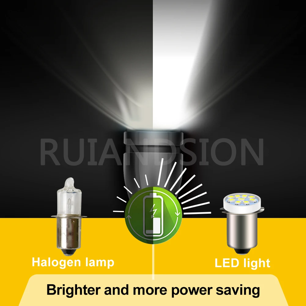 P13.5S PR2 PR3 LED Bulb 3V 4.5V 6V 6.3V 12V 18V Flashlight Torch Replacement Lamp Work Light White Mini Lamp