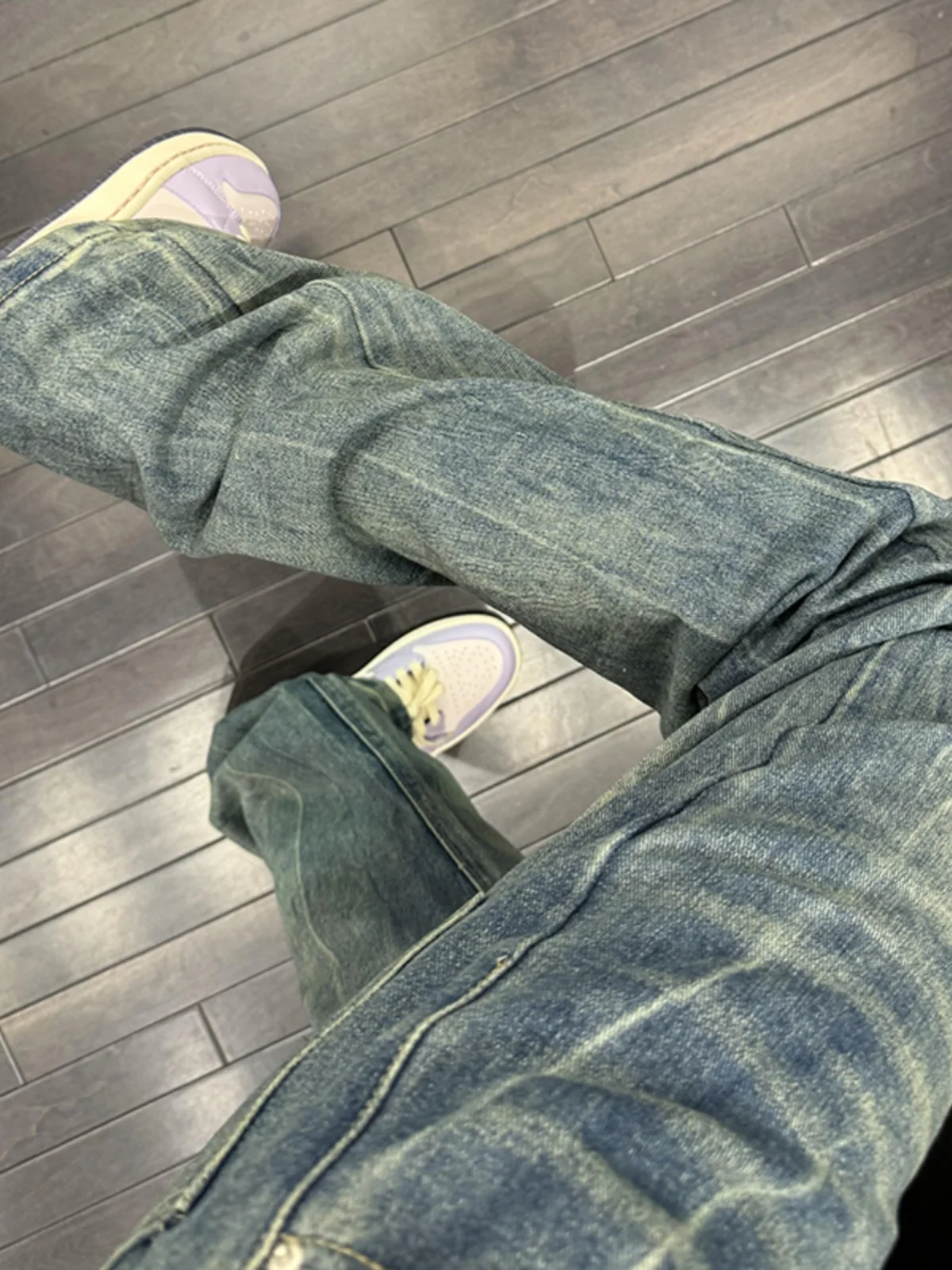 

Waed American High Street Straight Leg Jeans Men Cleanfit Premium Feeling Cool Street Sle Outfit Casual Long Pants