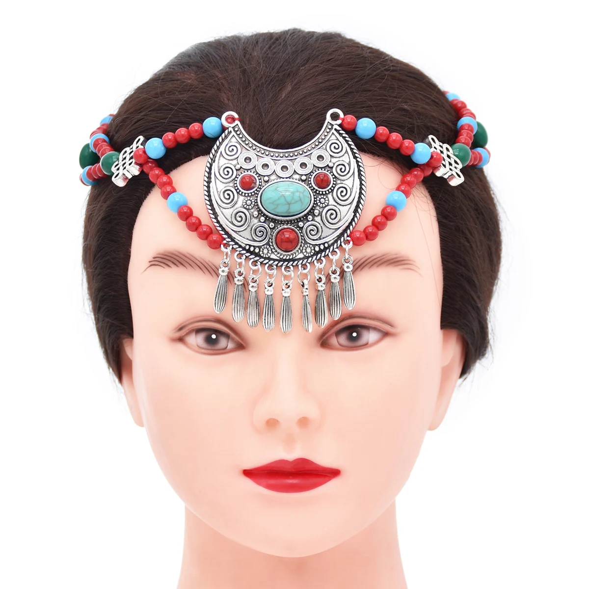 

Travel Ethnic Sle Hair Accories Forehead Chain Earrings Bracelet Ring Brow Drop Yunnan Lijiang Photoaphy