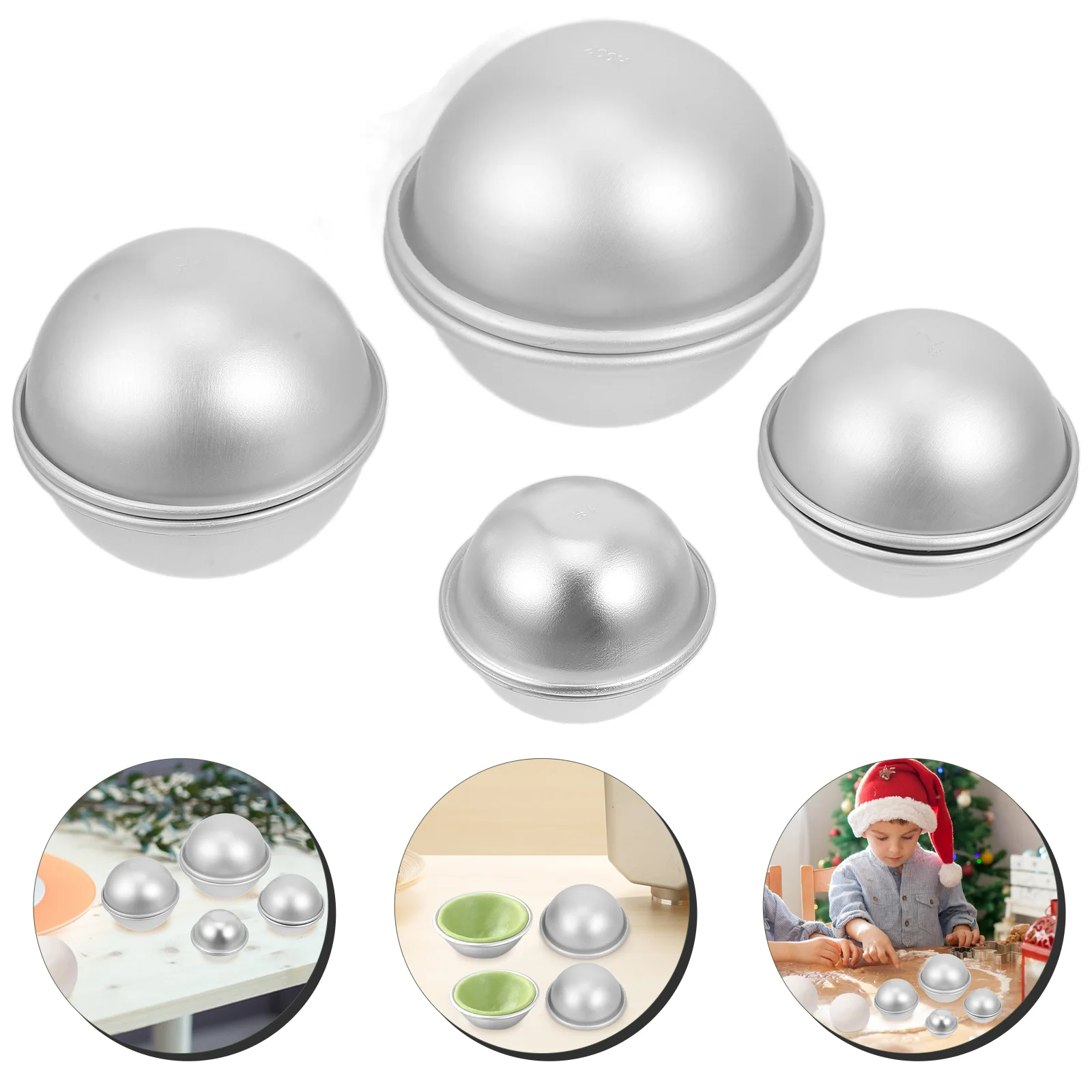 4 Pairs Bath Salt Ball Mold Semicircle Baseballs Baking Supplies Tubs Half Round Mould Shape Hemisphere