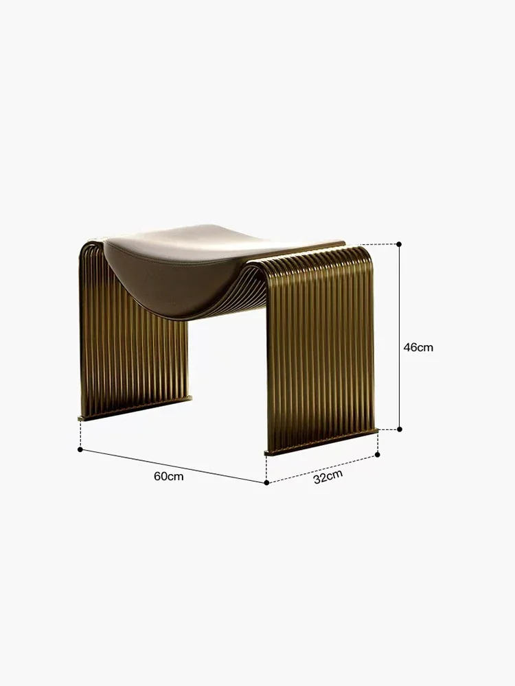 Dressing Makeup Stool,Iron Designer,M Stools,Living Room Shoe Changing Stool,Bedroom Leather Sofa Chair Furniture Customized