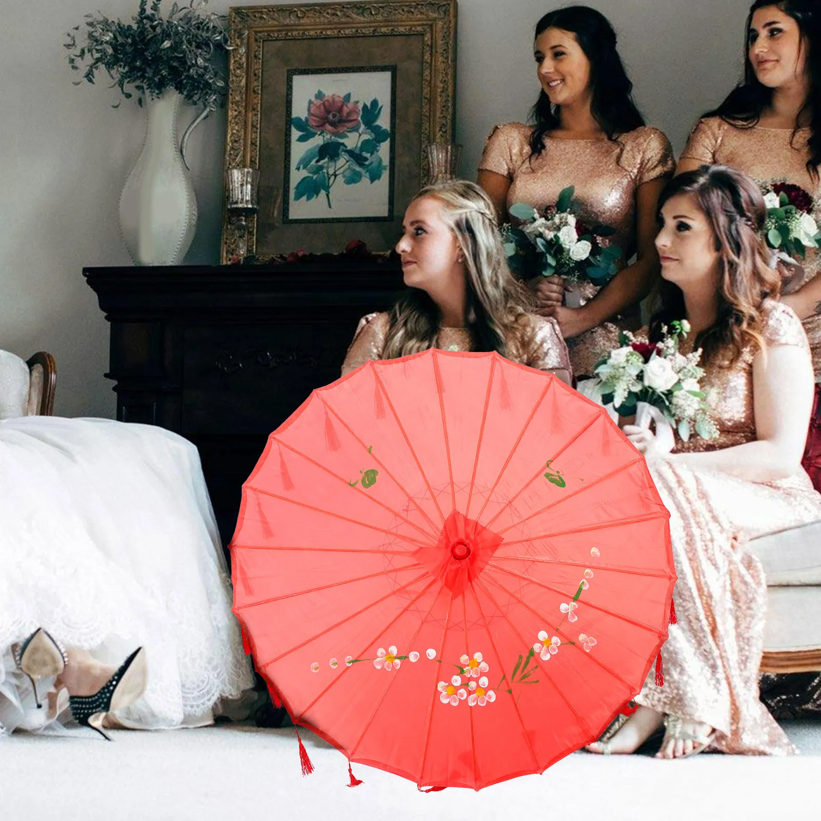 

Exquisite Chinese Style Handheld Umbrella Decorative Performance Umbrella For Photography Stage Wedding Party