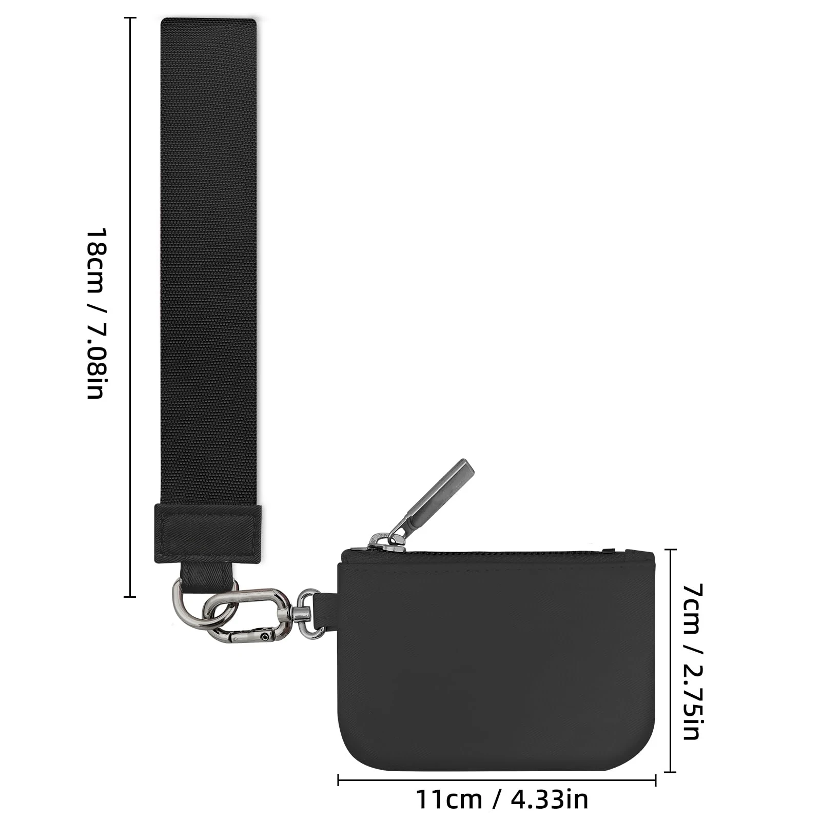 Брелок-мини-кошелек на молнии с ремешком на запястье со съемным двойным чехлом-идеальное быстрое оформление