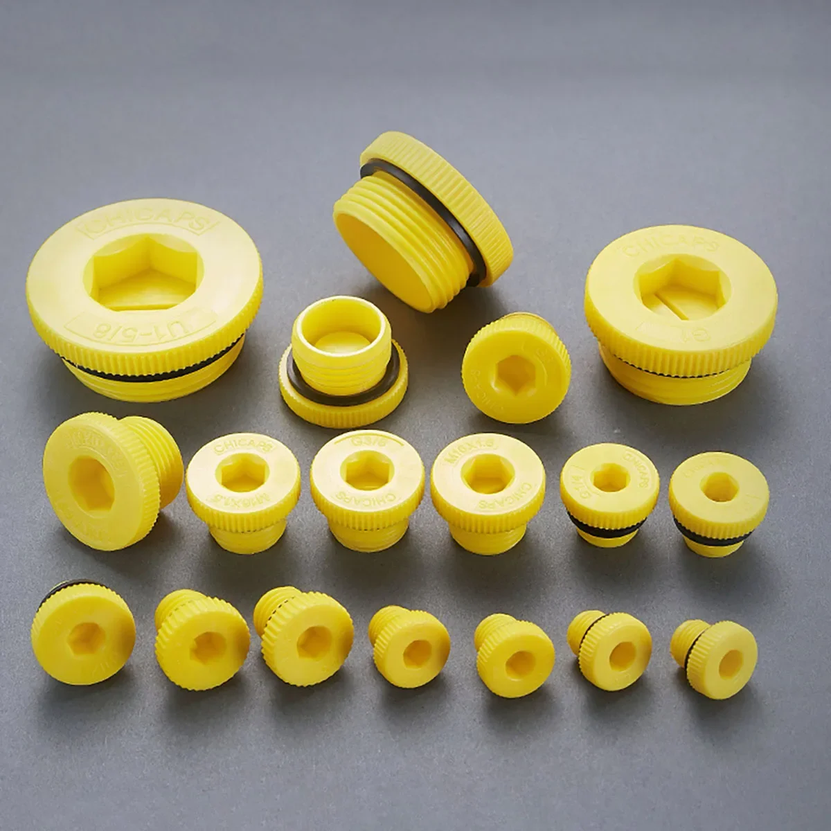 

Yellow Hexagon Socket Plastic Cap Thread Plug/Hydraulic Pump Leak Proof Plug/Cylinder Mold Plug/Sealing Plug