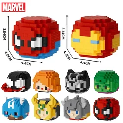 Disney Spiderman bloques de construcción Marvels personajes de Anime Iron Man Capitán América ensamblados juguetes educativos DIY para niños regalos