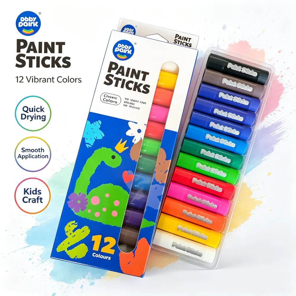 12 Color Wax Crayon Set Quick Drying Crayons Soft Solid Oil Painting Stick for Kids DIY Drawing Graffiti Creativity Art Supplies