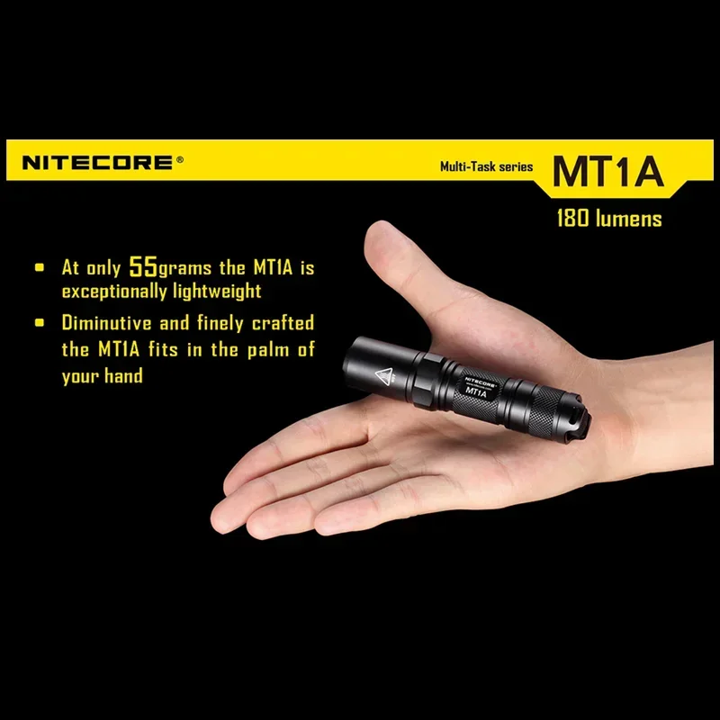 NITECORE MT1A Mini Flashlight 180Lumens 6 Lighting Modes Protable Mini Troch Light For Outdoor Lighting