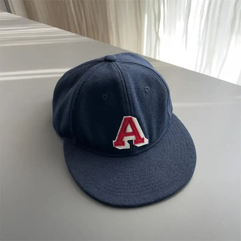 

New EFF Vintage American College Retro Style Clean Fit Woolen Baseball Cap Luxury Minimalist Trend round Top Wide Brim Cap