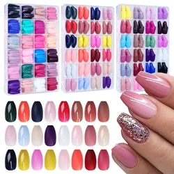 576Pc False Nail Press On Acylic Nails Extension Square Ballet Almond Full Cover Soft Gel Tips Extension DIY Manicure Kits Tools