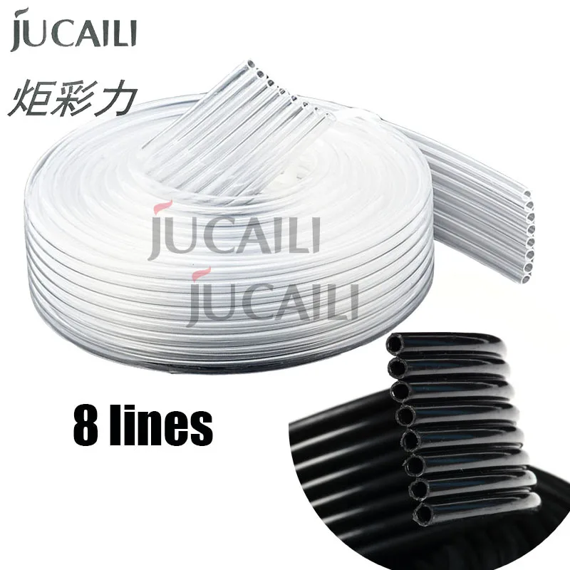 Jucaili 10m/lot Solvent Ink Tube 8 Lines Feeding UV/ transparent Tube For Inkjet Spare Parts Printer Ink System