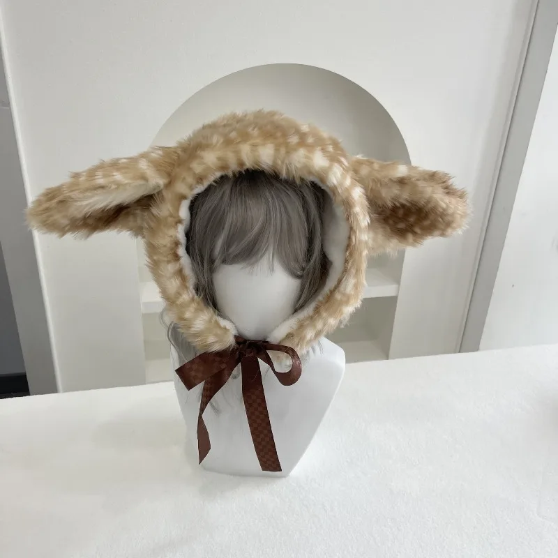 Niedliche Elch-Plüsch-Wärmeohrenschützer für Frauen, Herbst und Winter, koreanische Version, verdickte Ohrenschützer, Antler-Schnür-Stirnband – Detail 4