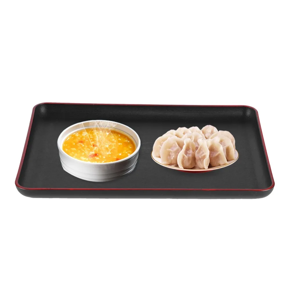 Rectangular Overall Restaurant Serving Tray Thickened Raised Anti-spill Surround Edge Food Carry Platter Anti-slip Matte