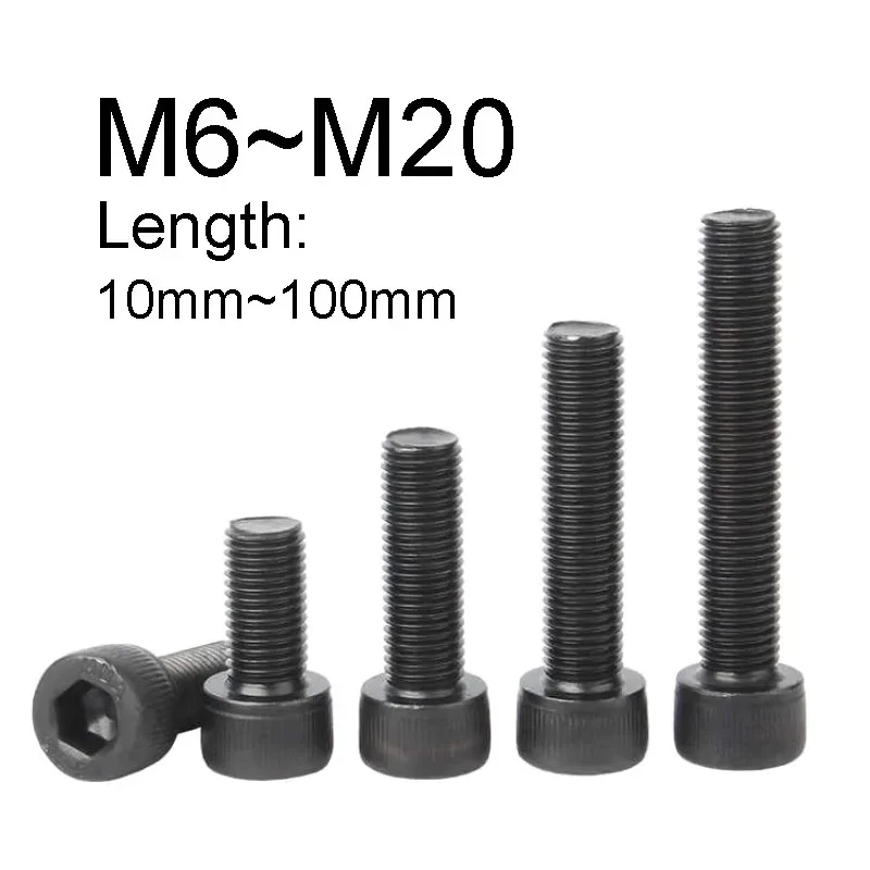 1~5PCS Fine Thread Hex Socket Screw M6 M8 M10 M12 M14 M16 M18 M20 Cap Head Allen Hexgon Socket Bolts