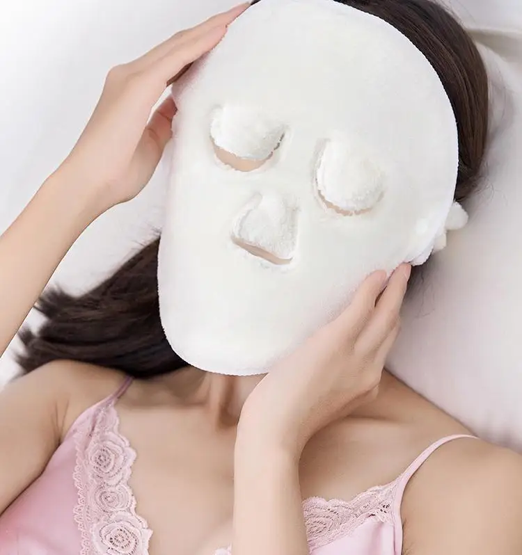 코튼 핫 압축 타올 습식 압축 스팀 페이스 타올 스킨 케어 마스크, 피부 모공 개방, 클린 핫 압축 보습, 3 개