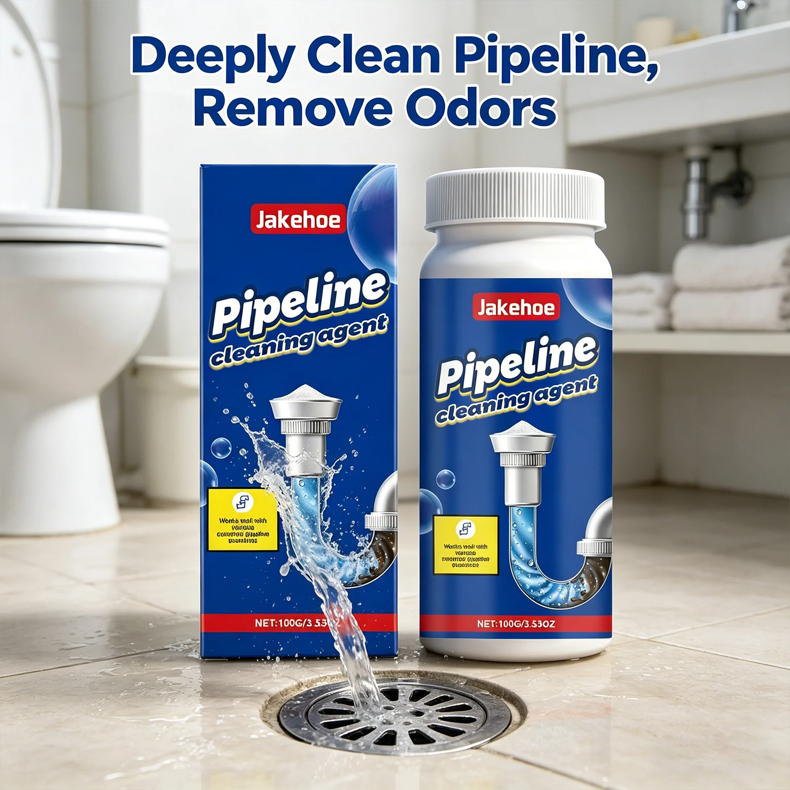 Pipeline Dredging Powder Removing Blockages Dissolving Oil Stains& Hair Eliminating Odors Freshing Household Pipeline Unclogger view 6