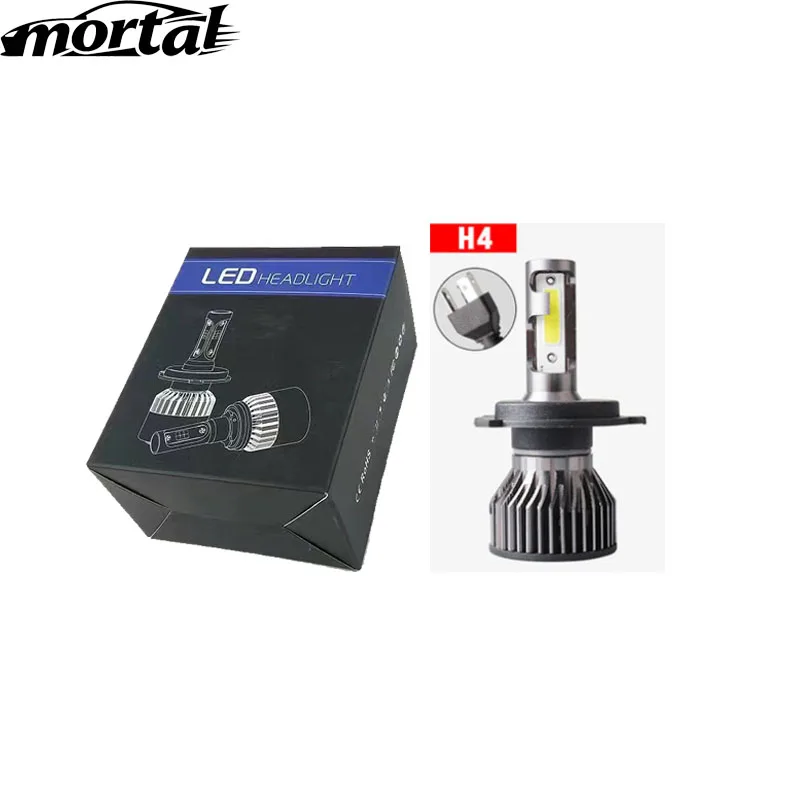 

Материал авиационного алюминиевого сплава, основание из чистой меди F2COB, светодиодные автомобильные фары, бусины рядом с дальним встроенным 30 Вт, 6000 люмен, модель H4