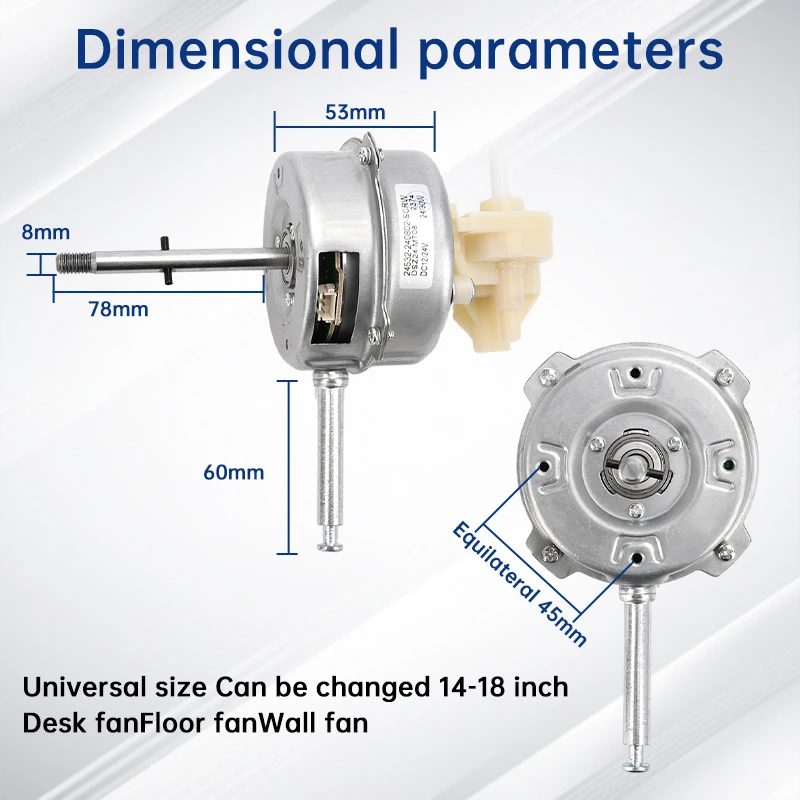 DCブラシレスモーター,9〜28V, 28W, 1450rpm,低騒音,ダブルベアリング,デスクファン,壁掛け