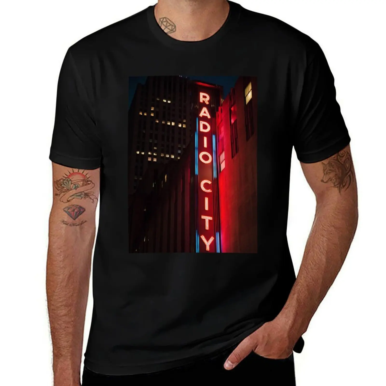 

Neon Glow Radio City Music Hall T-Shirt t shirt man cotton t shirts for man cotton funny T-Shirt