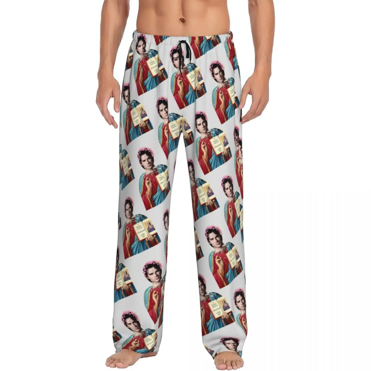 

Мужские пижамные штаны с принтом «Дневники вампира» на заказ, одежда для сна Damon Salvatore, штаны для сна с карманами