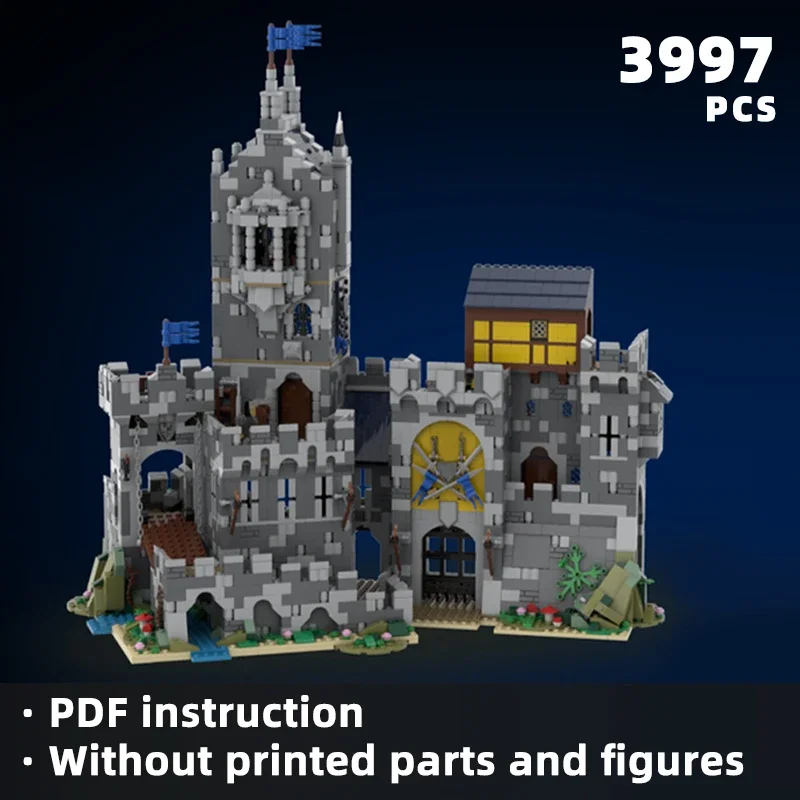 majestic medieval black knight castle bricks stronghold blocks mountain fortress tower moc building architecture klocki display