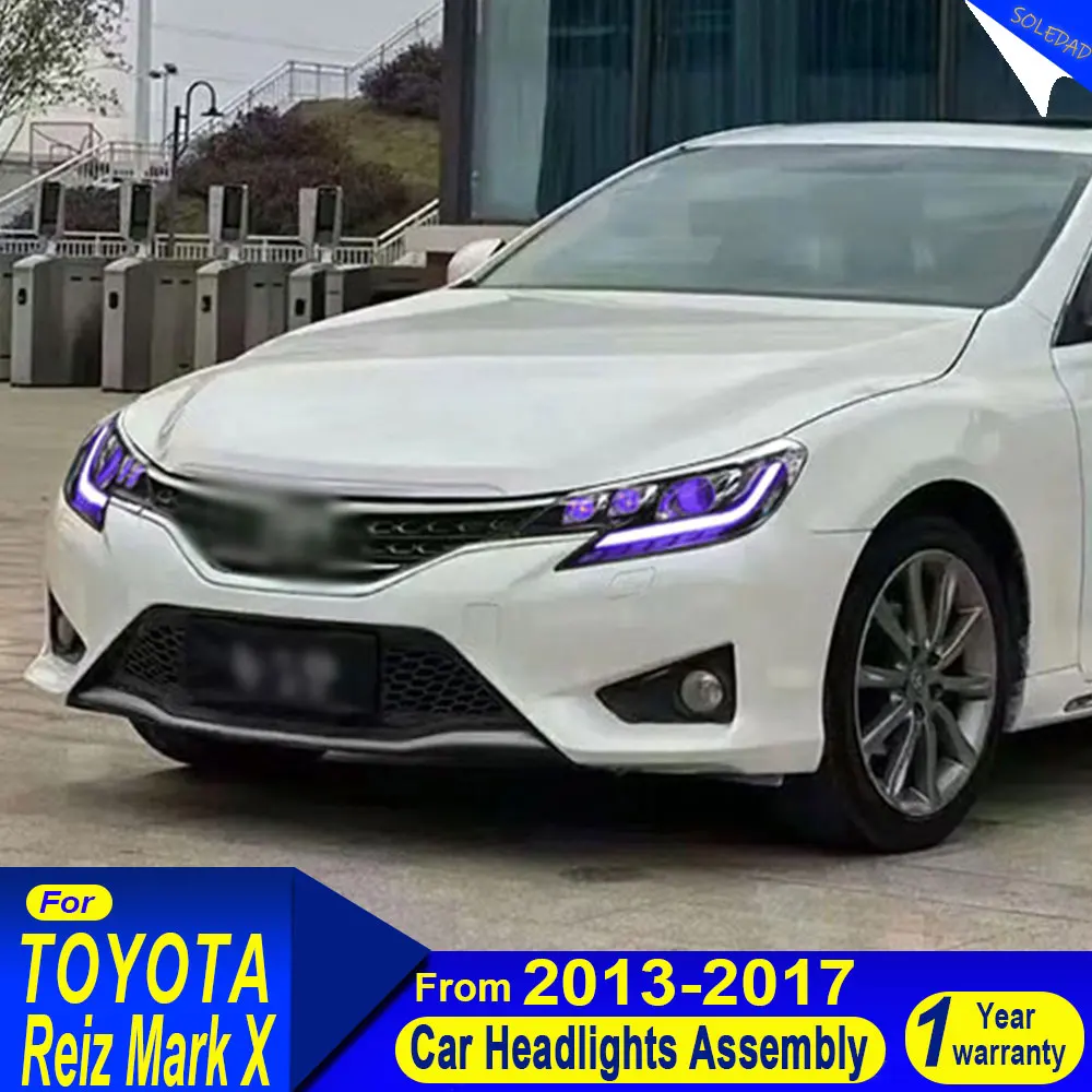 

Автомобильные фары для Toyota REIZ 2013-2017: Обновленные динамические ДХО и указатели поворота, передний световой блок, 2 шт.