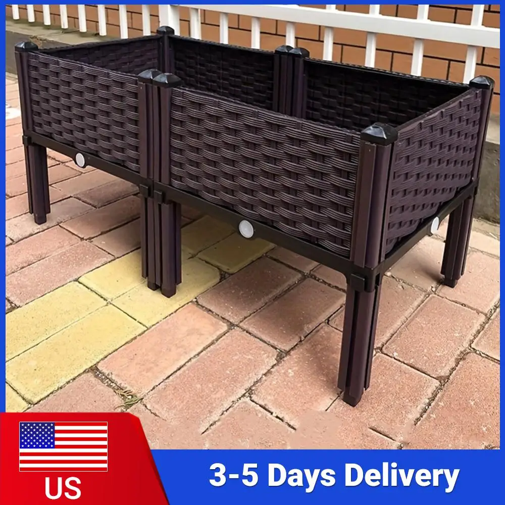 

Elevated Plastic Raised Garden Bed Planter Above Ground Flower Vegetable Standing Box Raised Garden Beds with Legs for Garden