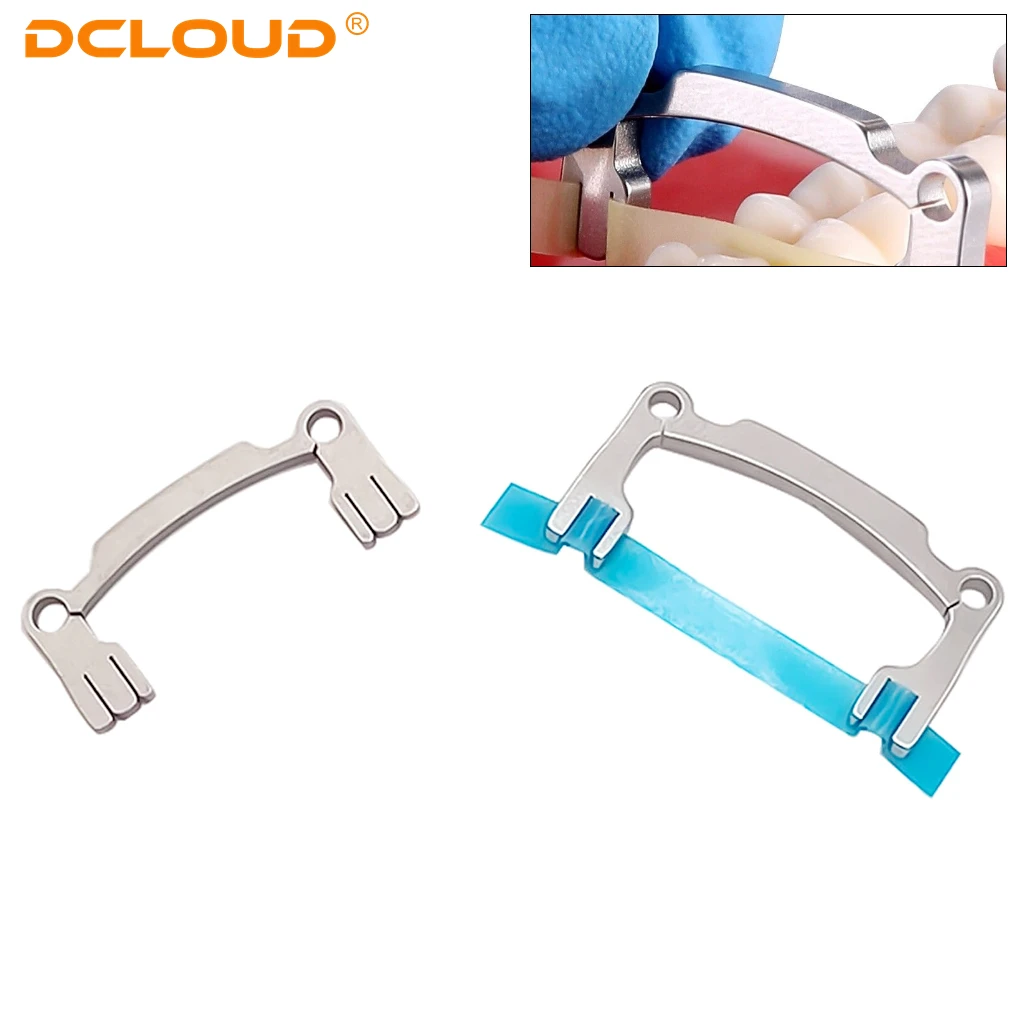 2Pcs / kotak Dental Polishing Strip Holder Set Logam Genggam Mahkota Penggilingan Sanding Shaping Tool Alat Dokter Gigi Autoklaf