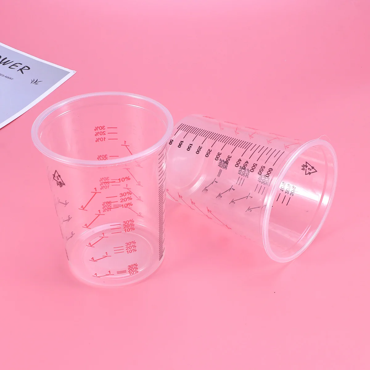 

2Pcs 600Ml Paint Mixing Cup Clear Measuring Cup with Scale Professional Plastic Measuring Tool for Industrial Painting
