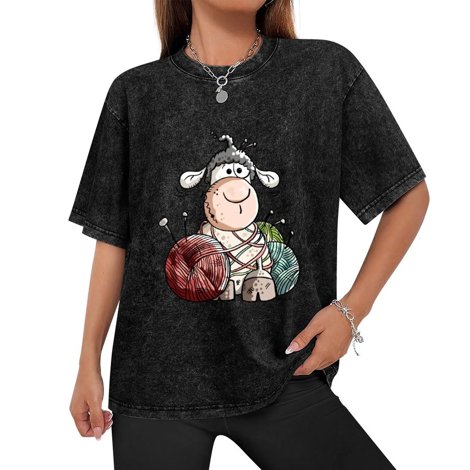 Sheep between wool balls - Cartoon - Gift T-Shirt customizeds blacks vintage t shirts mens tall t shirts