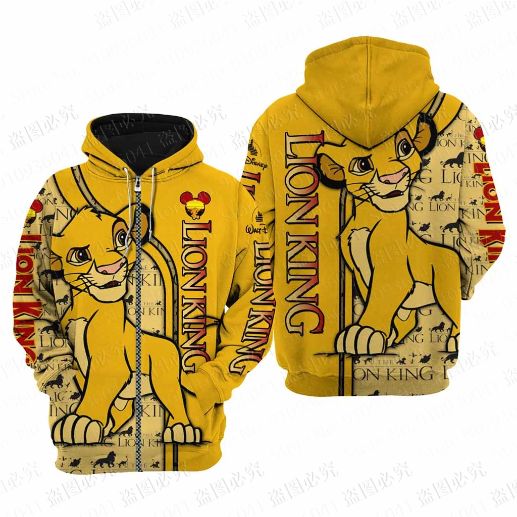 Simba the Lion King men women 3D Disney Print High quality Fleece Zipper/ Hoodies Pullover Tops