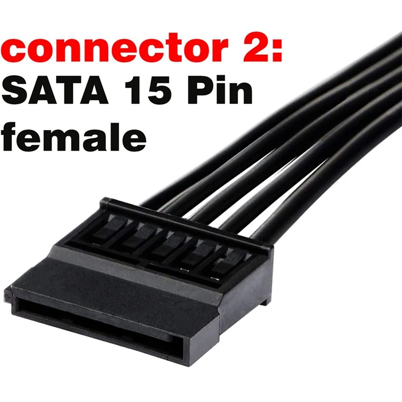 TTKK-Câble d'extension d'alimentation SATA 15 broches mâle vers femelle, adaptateur pour disque dur HDD SSD 30C, 4 pièces