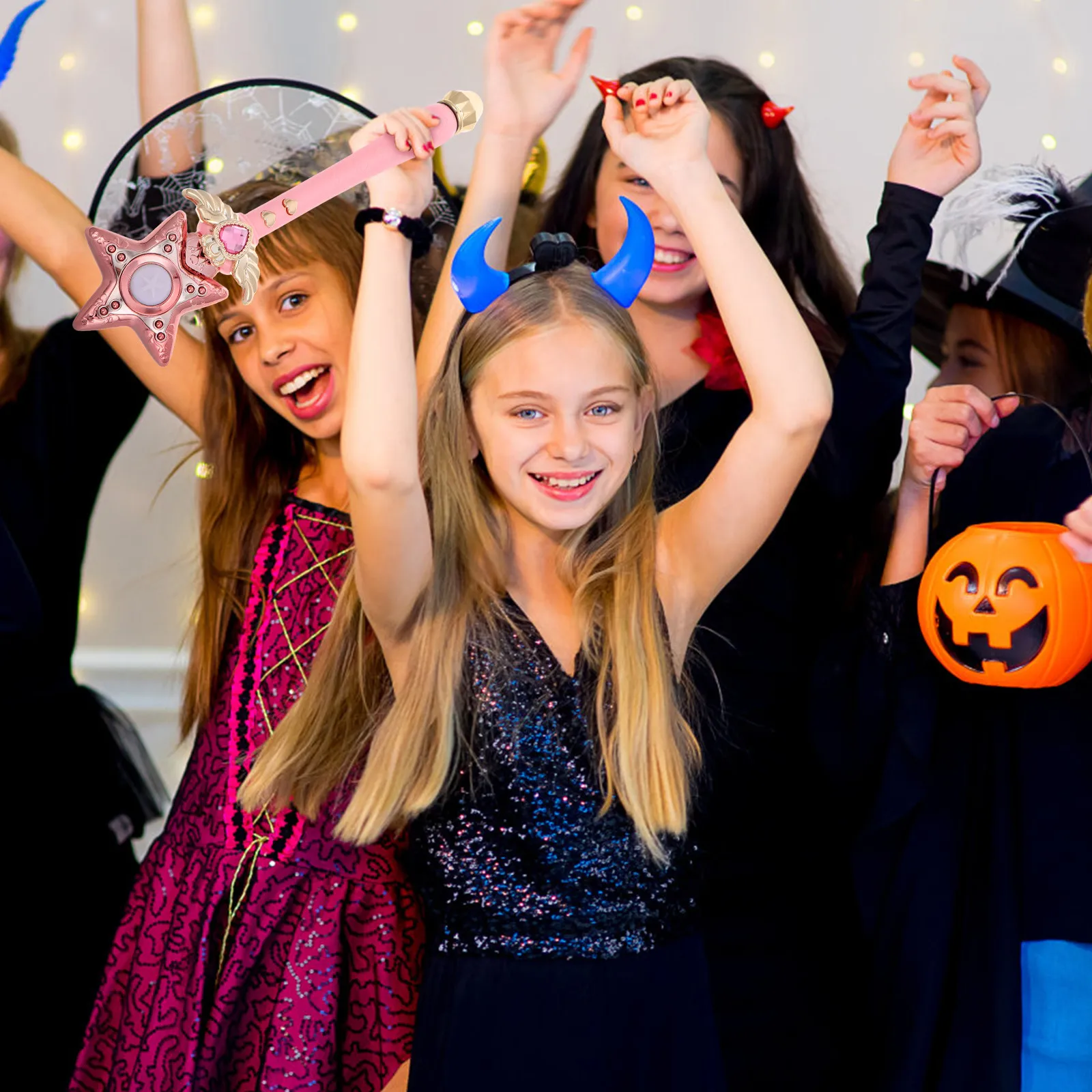 

Light Up Wand Star Design LED Fairy Stick Light Music Roleplay Accessory Princess Party Favor Birthday Use