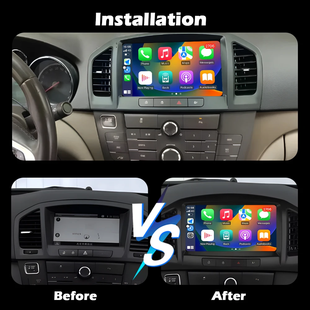 Wireless CarPlay For Buick Regal 2009 - 2013 For Opel Insignia 2008 - 2012 WiFi Android 14 Car Radio WIFI Navigation GPS BT 9" - view 6