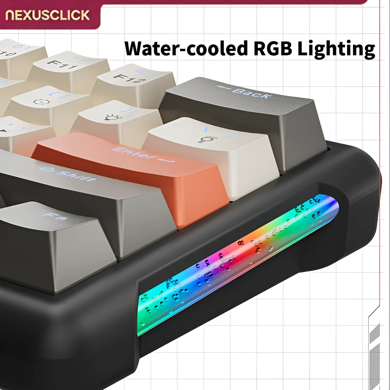 NexusClick 60% Compact Esports Mechanical Gaming Keyboard,61 Keys Red Switch,Hot Swappable RGB Backlit Portable Keyboard for PC