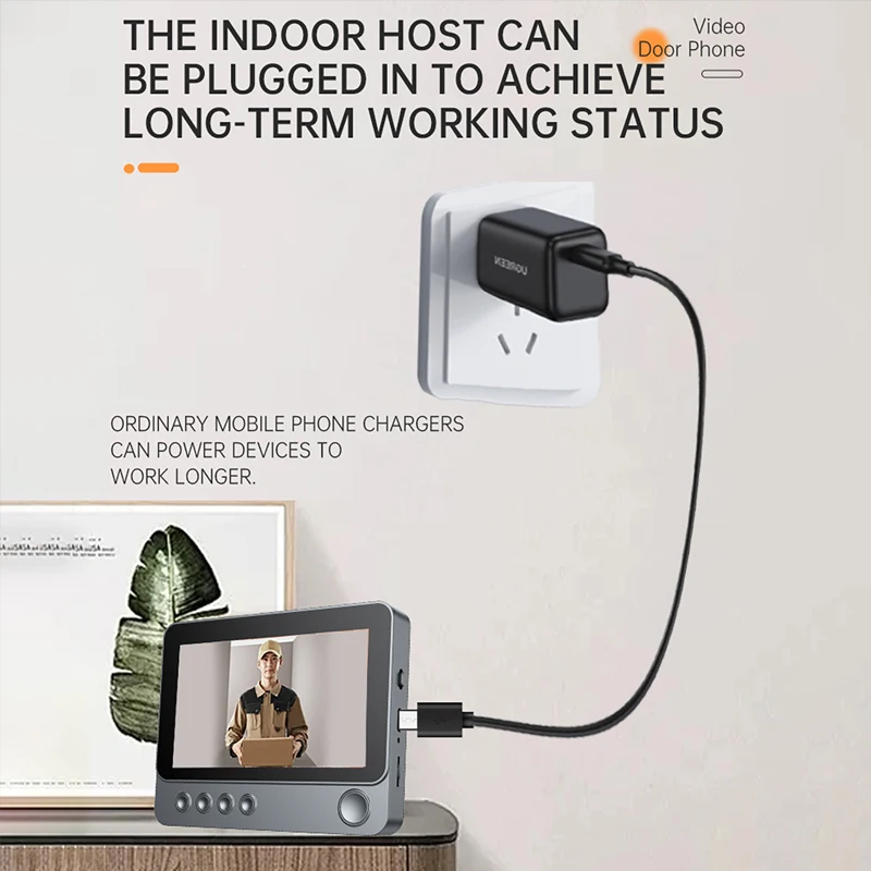 

2,4G беспроводной умный видеодомофон умный дом камера безопасности двусторонний голосовой домофон ночного видения 4,3-дюймовый визуальный дверной звонок